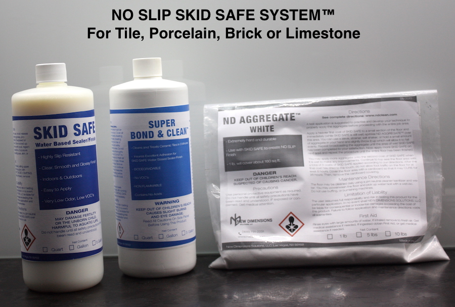 SKID SAFE system for tile and porcelain